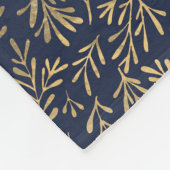 Monogram marinemacht Blue Gold Leaf Passen getrouw Fleece Deken (Hoek)