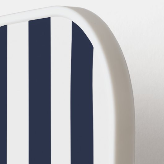 monogram marinesblauw en witte strepen gestreept pickleball paddle (Links Detail)