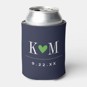Monogram marinescheepvaart en groene moderne bruil blikjeskoeler