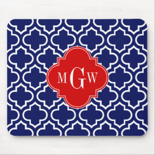 Monogram marinescheepvaart Marokkaans #6 Rood 3 In Muismat