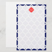 Monogram marineslein Marokkaans #5 Coral Red 3 Ini Briefpapier (Voorkant / Achterkant)