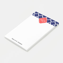 Monogram marineslein Marokkaans #5 Coral Red 3 Ini Post-it® Notes