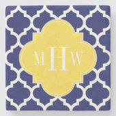 Monogram marineslein Marokkaans #5 Pineappel 3 Ini Stenen Onderzetter (Voorkant)