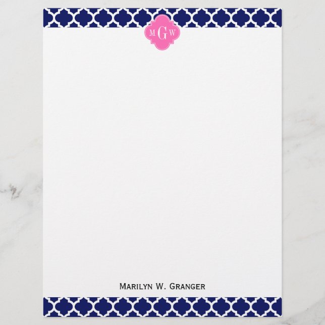 Monogram marinesleutel Marokkaans #5 Hot Pink2 3 I (Voorkant)