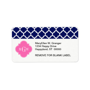 Monogram marinesleutel Marokkaans #5 Hot Pink2 3 I Etiket