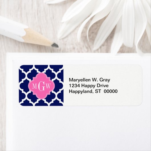 Monogram marinesleutel Marokkaans #5 Hot Pink2 3 I Etiket (Insitu)