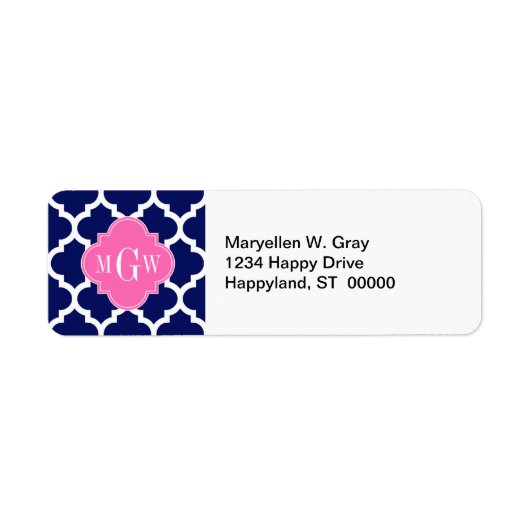 Monogram marinesleutel Marokkaans #5 Hot Pink2 3 I Etiket (Voorkant)