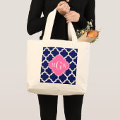 Monogram marinesleutel Marokkaans #5 Hot Pink2 3 I Grote Tote Bag (Voorkant (product))