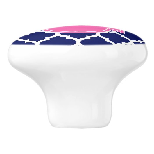 Monogram marinesleutel Marokkaans #5 Hot Pink2 3 I Keramische Knop (Zijkant)