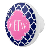 Monogram marinesleutel Marokkaans #5 Hot Pink2 3 I Keramische Knop (Rechts)