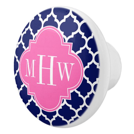 Monogram marinesleutel Marokkaans #5 Hot Pink2 3 I Keramische Knop (Rechts)