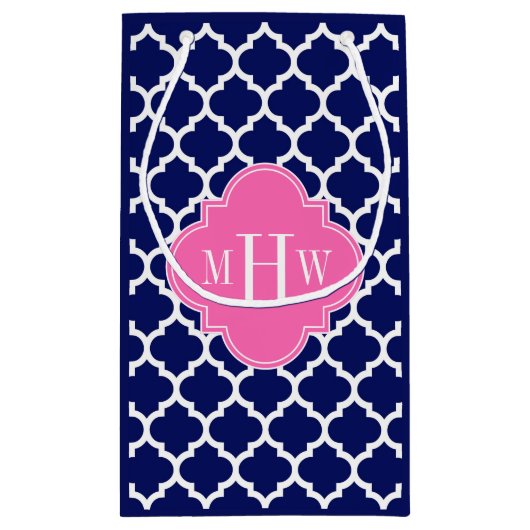 Monogram marinesleutel Marokkaans #5 Hot Pink2 3 I Klein Cadeauzakje (Achterkant)