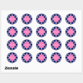 Monogram marinesleutel Marokkaans #5 Hot Pink2 3 I Ronde Sticker (Vel)