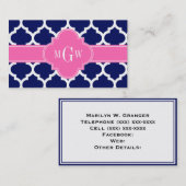 Monogram marinesleutel Marokkaans #5 Hot Pink2 3 I Visitekaartje (Voorkant / Achterkant)