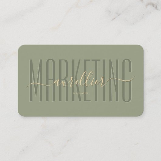 Monogram Marketing Sage Script Modern Visitekaartje (Voorkant)