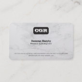 Monogram | Marmer | Eenvoudig Visitekaartje (Achterkant)