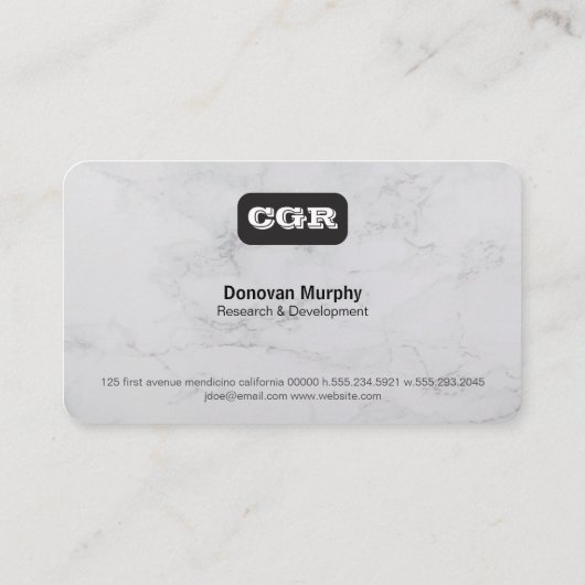 Monogram | Marmer | Eenvoudig Visitekaartje (Achterkant)