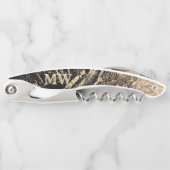 Monogram marmer geode black faux Gold chic Kurkentrekker (Voorkant)