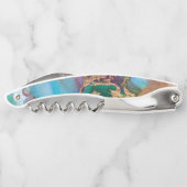 Monogram marmer geode pauock kleuren graniet chic kurkentrekker (Achterkant)