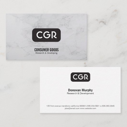 Monogram | Marmer | in de handel brengen Visitekaartje