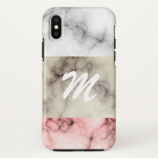 Monogram marmer kleur blokken Case-Mate iPhone case (Achterkant)