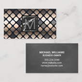 Monogram | Marmer | Luxe Metalen Patroon Visitekaartje (Voorkant / Achterkant)