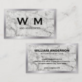 Monogram | Marmer | Metaal Visitekaartje (Voorkant / Achterkant)