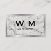 Monogram | Marmer | Metaal Visitekaartje (Voorkant)
