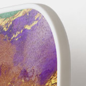 Monogram marmer Waterverf Gold Foil Paars Pink Pickleball Paddle (Links Detail)