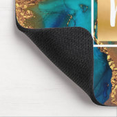 Monogram marmer waterverf goudturquoise & sinaasap muismat (Hoek)