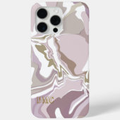 Monogram marmeren blos roze abstract goudwit Case-Mate iPhone case (Achterkant)