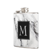 Monogram marmeren stenen patroon heupfles (Links)