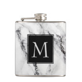 Monogram marmeren stenen patroon heupfles (Voorkant)