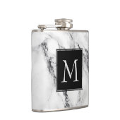 Monogram marmeren stenen patroon heupfles (Rechts)