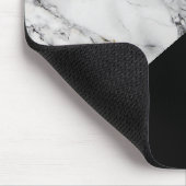 Monogram marmeren stenen textuur zwart-wit muismat (Hoek)