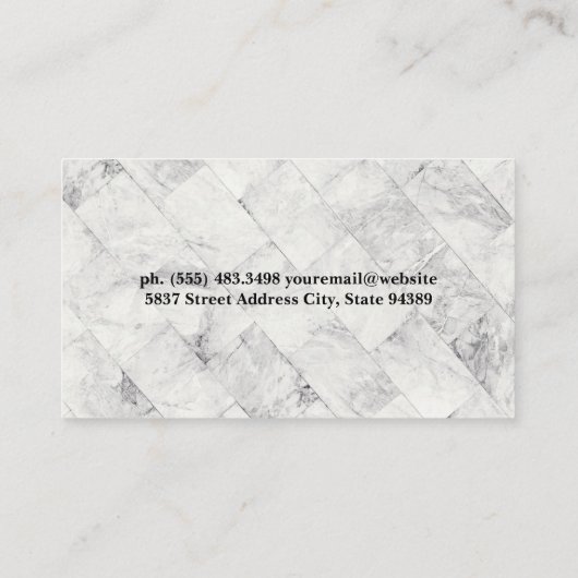 Monogram | marmeren Tegel Visitekaartje (Achterkant)