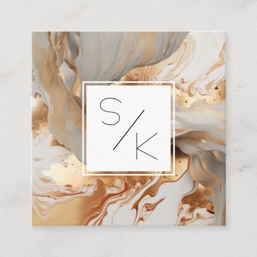 Monogram marmeren Visitekaartje (Voorkant)