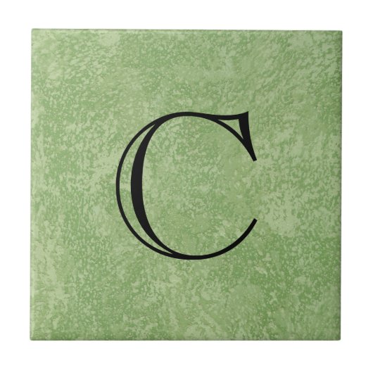Monogram Marmorino Green Faux Finish Tegeltje (Voorkant)