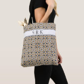 Monogram Marokkaans beige en zwart patroon herbrui Tote Bag (Dichtbij)