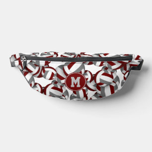Monogram maroon grijs volleyballen patroon heuptasje