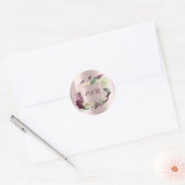 Monogram Marsala Bloem Ivory Mint Rozen Goud Ronde Sticker (Envelop)