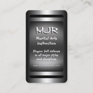 Monogram, Martial Arts Instructie, metaal-look Visitekaartje