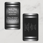 Monogram, Martial Arts Instructie, metaal-look Visitekaartje (Voorkant / Achterkant)