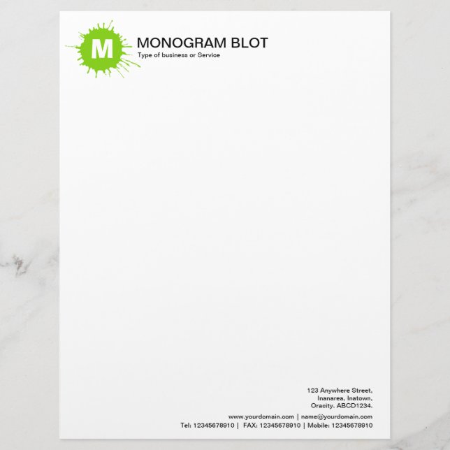 Monogram - Martian Green Briefhoofd Sjabloon (Voorkant)