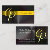 Monogram Masculin Borgepenseld staal Visitekaartje (Voorkant / Achterkant)