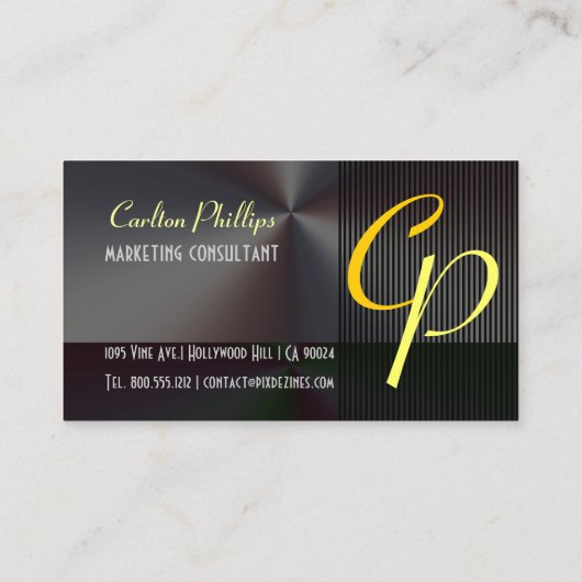 Monogram Masculin Borgepenseld staal Visitekaartje (Achterkant)