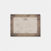 Monogram Masculine Initialen | Rustige houtlook Post-it® Notes (Voorkant)