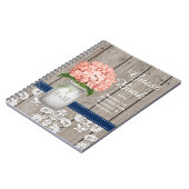 Monogram Mason Jar Coral Navy Hydrangea Guest Book Notitieboek (Linkerzijde)