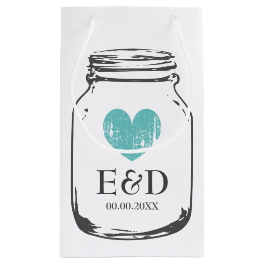  monogram mason pot bruiloft gunst cadeau tassen klein cadeauzakje (Achterkant)