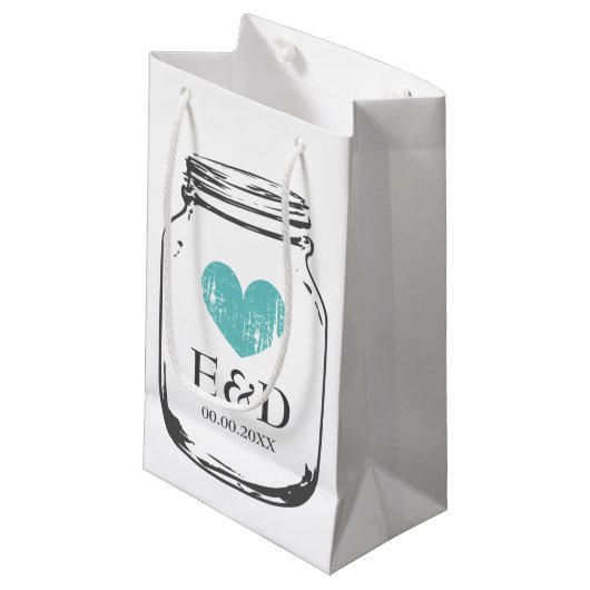  monogram mason pot bruiloft gunst cadeau tassen klein cadeauzakje (Voorkant Gekanteld)